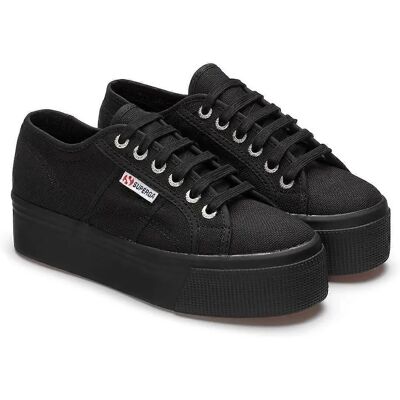 Superga Dames 2790 Linea Up Down Sneakers - Zwart Superga Dames 2790 Linea Up Down Sneakers - Zwart