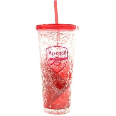 Arsenal FC Crest 600ml Freezer Cup With Straw - Cup Arsenal FC Crest 600ml Freezer Cup With Straw - Cup