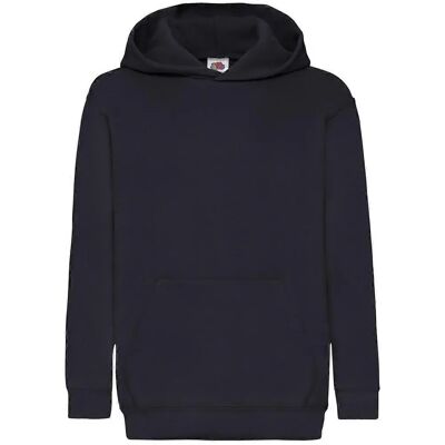 Fruit of the Loom Kinder Klassieke Hoodie in Donker Marineblauw - Hoodie Fruit of the Loom Kinder Klassieke Hoodie in Donker Marineblauw - Hoodie