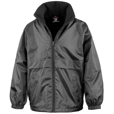 Result Core Black Fleece Jacket - Kids, 7-8 Years - Windproof Waterproof Recycled Result Core Black Fleece Jacket - Kids, 7-8 Years - Windproof Waterproof Recycled