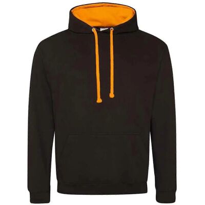 Awdis Womens Varsity Hoodie Jet Black/Orange Crush XS - Hoodie Awdis Womens Varsity Hoodie Jet Black/Orange Crush XS - Hoodie