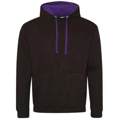 Awdis Womens Varsity Hoodie - Black/Purple - XL - Hoodie Awdis Womens Varsity Hoodie - Black/Purple - XL - Hoodie