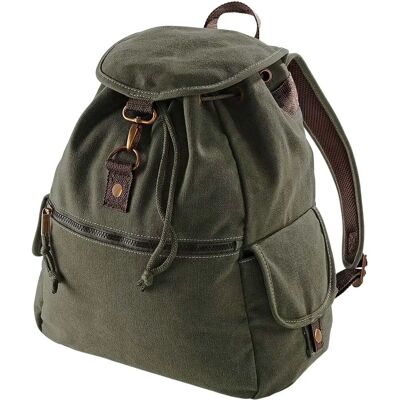 Quadra Vintage Canvas Backpack - Military Green - Vintage Canvas Backpack Quadra Vintage Canvas Backpack - Military Green - Vintage Canvas Backpack