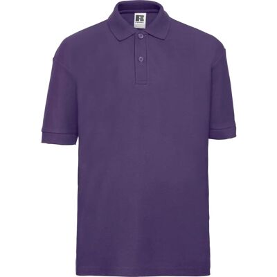 Russell Athletic Childrens 122-128cm Purple Pique Polo Shirt - Childrens/Kids Polo Russell Athletic Childrens 122-128cm Purple Pique Polo Shirt - Childrens/Kids Polo