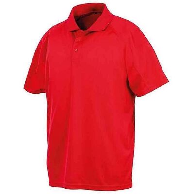 Spiro Womens Performance Aircool Polo Shirt - Red XL Spiro Womens Performance Aircool Polo Shirt - Red XL