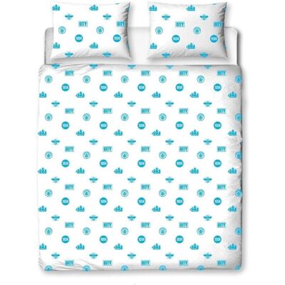 Pertemba FR - Baby & Kids Ensemble Housse de Couette Écusson Bleu - Literie Pertemba FR - Baby & Kids Ensemble Housse de Couette Écusson Bleu - Literie