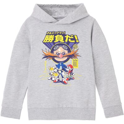Sonic The Hedgehog Gris Marl Garçons Let's Roll Sweat à Capuche - Sweat à Capuche Sonic The Hedgehog Gris Marl Garçons Let's Roll Sweat à Capuche - Sweat à Capuche