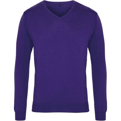 Premier Herren Baumwolle Acryl V-Ausschnitt Sweatshirt - Lila - XXS Premier Herren Baumwolle Acryl V-Ausschnitt Sweatshirt - Lila - XXS
