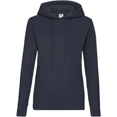 Fruit of the Loom Vrouwen Klassieke 80/20 Hoodie - Navy Blauw Fruit of the Loom Vrouwen Klassieke 80/20 Hoodie - Navy Blauw