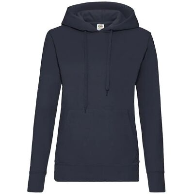 Fruit of the Loom Womens Classic 80/20 Hoodie - Lady Fit, Deep Navy Fruit of the Loom Womens Classic 80/20 Hoodie - Lady Fit, Deep Navy
