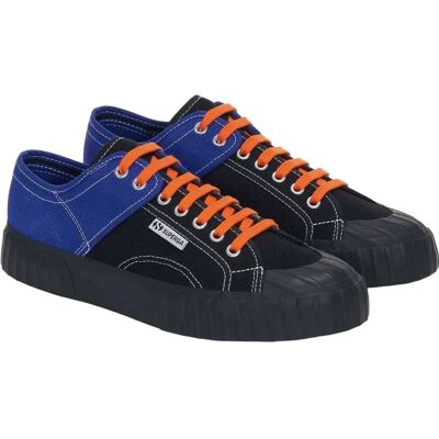 Superga - Colour Block Sneakers - Wit - Avorio/Zwart/Wit - Shoes Superga - Colour Block Sneakers - Wit - Avorio/Zwart/Wit - Shoes
