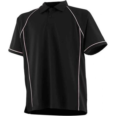 Finden & Hales Black/White Kids Performance Polo Shirt - Children’s Type Finden & Hales Black/White Kids Performance Polo Shirt - Children’s Type