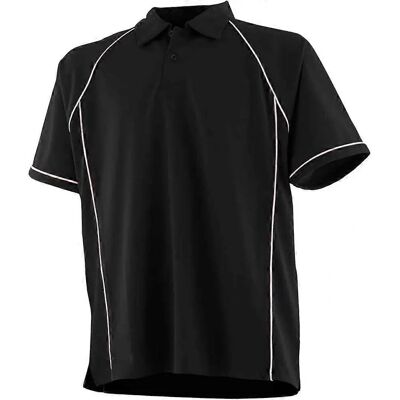 Finden & Hales Black/White Piped Kids Polo Shirt - Children’s Performance Polo Finden & Hales Black/White Piped Kids Polo Shirt - Children’s Performance Polo