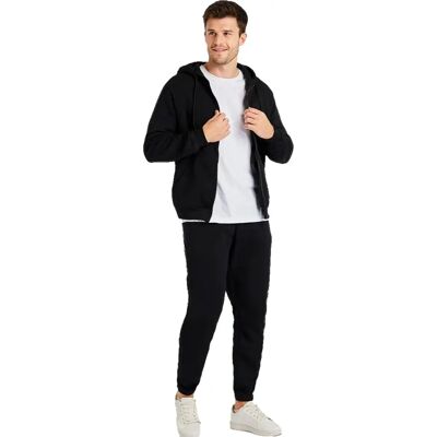 Kruze By Enzo Heren Zip Up Hoodie - Zwart - Trainingspak Kruze By Enzo Heren Zip Up Hoodie - Zwart - Trainingspak