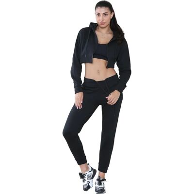 Kruze By Enzo Kruze Damen-Crop-Trainingsanzug Schwarz L - Trainingspak Kruze By Enzo Kruze Damen-Crop-Trainingsanzug Schwarz L - Trainingspak