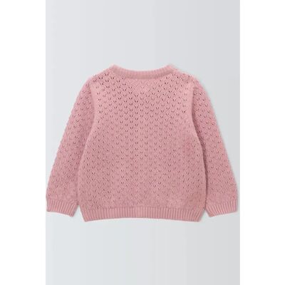 John Lewis Pink Baby Pointelle Cardigan - Baby Clothes John Lewis Pink Baby Pointelle Cardigan - Baby Clothes