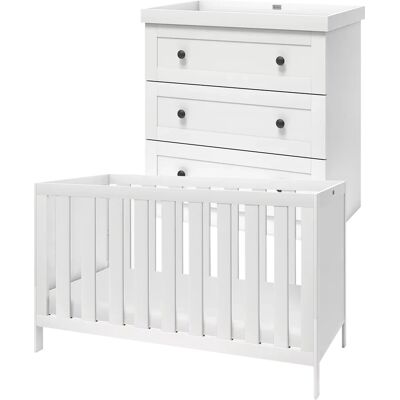 Silver Cross - Bromley - Cotbed - Dresser White - Nursery furniture Silver Cross - Bromley - Cotbed - Dresser White - Nursery furniture