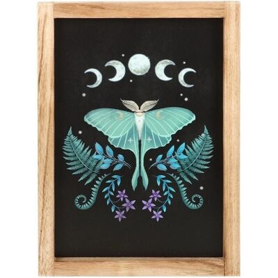 Something Different Wooden Luna Moth Framed Poster - Flowers, Leaves, Moon Phases Something Different Wooden Luna Moth Framed Poster - Flowers, Leaves, Moon Phases