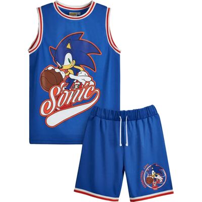 Ensemble maillot et shorts de basketball Sonic The Hedgehog pour garçons - Bleu 8-9 ans Ensemble maillot et shorts de basketball Sonic The Hedgehog pour garçons - Bleu 8-9 ans