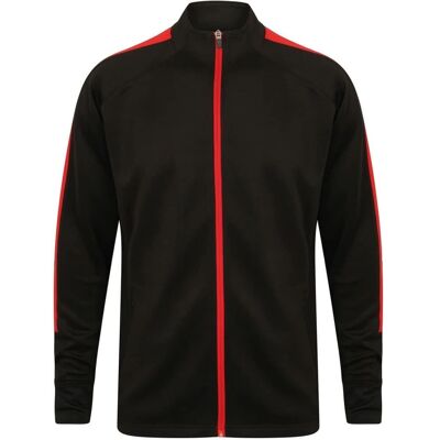 Finden & Hales Black/Red Contrast Panel Tracksuit Top - Tracksuit Top Finden & Hales Black/Red Contrast Panel Tracksuit Top - Tracksuit Top