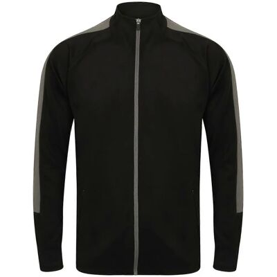 Finden & Hales Mens Contrast Panel Knitted Tracksuit Top - Tracksuit Top Finden & Hales Mens Contrast Panel Knitted Tracksuit Top - Tracksuit Top