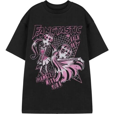 T-shirt noir Fangtastic Draculaura de Monster High - Col rond - Manches courtes - Officiel T-shirt noir Fangtastic Draculaura de Monster High - Col rond - Manches courtes - Officiel
