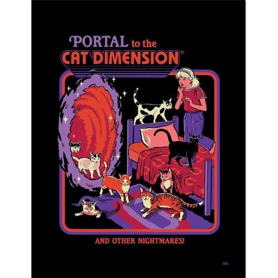 Steven Rhodes Portal To The Cat Dimension Black/Purple/Red Framed Poster - Poster Steven Rhodes Portal To The Cat Dimension Black/Purple/Red Framed Poster - Poster