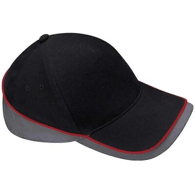 Casquette de compétition Beechfield Teamwear - Noir/Graphite/Rouge - Casquette Casquette de compétition Beechfield Teamwear - Noir/Graphite/Rouge - Casquette