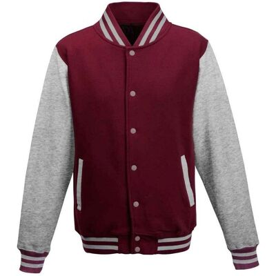 Awdis Unisex Varsity Jacket - Contrast Grey - Jacket Awdis Unisex Varsity Jacket - Contrast Grey - Jacket