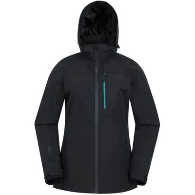 Mountain Warehouse Damen Rainforest II Wasserfeste Jacke - Schwarz - Größe 8 Mountain Warehouse Damen Rainforest II Wasserfeste Jacke - Schwarz - Größe 8