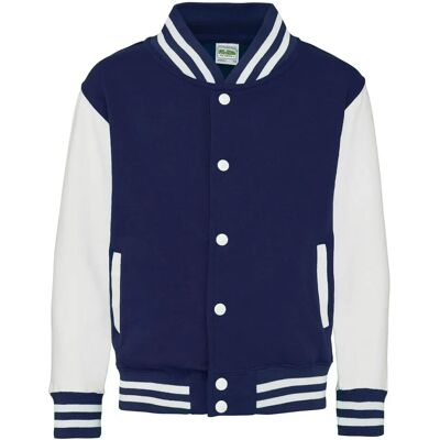 Awdis Childrens Varsity Jacket - Kids Oxford Navy/White - Childrens Varsity Jacket Awdis Childrens Varsity Jacket - Kids Oxford Navy/White - Childrens Varsity Jacket