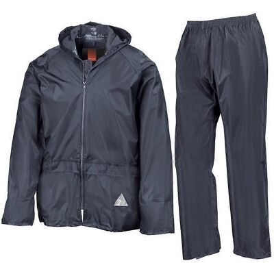 Result Navy Waterproof Jacket and Trousers Set - Water Resistant, Hooded Result Navy Waterproof Jacket and Trousers Set - Water Resistant, Hooded