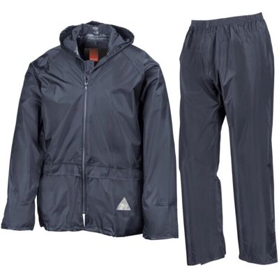 Result Navy Waterproof Jacket Set - Adult Unisex Rainwear Result Navy Waterproof Jacket Set - Adult Unisex Rainwear