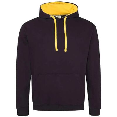 Awdis Womens Varsity Hoodie Jet Black/Gold - Hoodie Awdis Womens Varsity Hoodie Jet Black/Gold - Hoodie