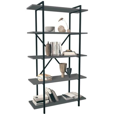 URBN Living - Anthracite 5-Tier Wooden Bookshelf - Bookcase URBN Living - Anthracite 5-Tier Wooden Bookshelf - Bookcase
