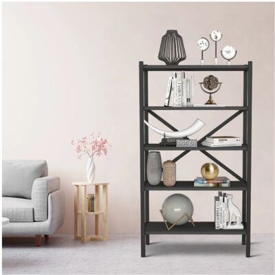 URBN Living - 5-Shelf Wood Bookcase Unit - Anthracite - Bookcase URBN Living - 5-Shelf Wood Bookcase Unit - Anthracite - Bookcase