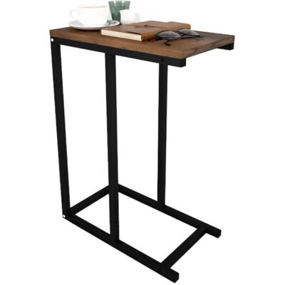 URBN Living - Burnt Oak C-Shape Nesting Table - Metal & Wood - Nesting Table URBN Living - Burnt Oak C-Shape Nesting Table - Metal & Wood - Nesting Table