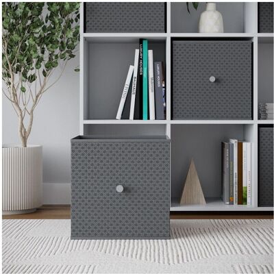 URBN Living - Foldable Storage Cube - Light Grey - Fabric - Cube URBN Living - Foldable Storage Cube - Light Grey - Fabric - Cube