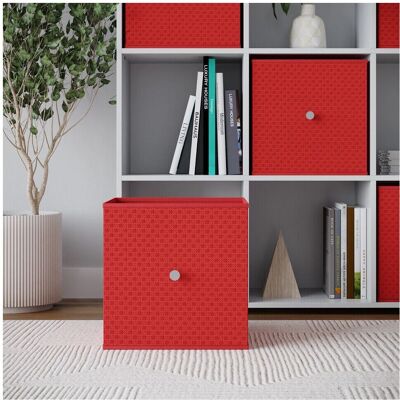 URBN Living - Foldable Woven Storage Cube - Red - Storage Cube URBN Living - Foldable Woven Storage Cube - Red - Storage Cube