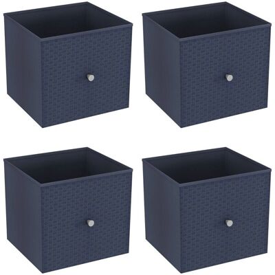 URBN Living - Foldable Woven Storage Cube - Navy Blue URBN Living - Foldable Woven Storage Cube - Navy Blue