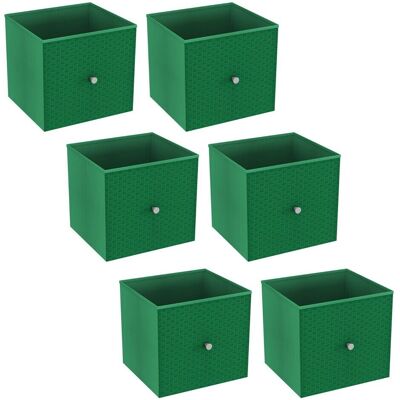 URBN Living - Foldable Woven Fabric Storage Cube - Green - 6 - Storage Cube URBN Living - Foldable Woven Fabric Storage Cube - Green - 6 - Storage Cube