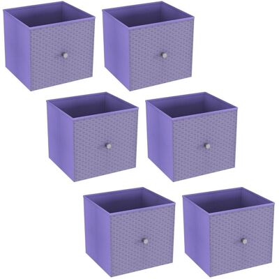 URBN Living - Foldable Woven Fabric Storage Cube - Lilac - With Handle - Storage Cube URBN Living - Foldable Woven Fabric Storage Cube - Lilac - With Handle - Storage Cube