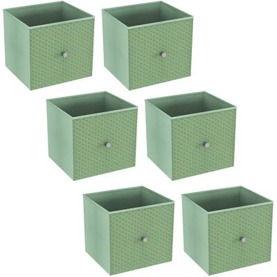 URBN Living - Pastel Green Foldable Woven Storage Cube - Woven Fabric - Handle - Storage Cube URBN Living - Pastel Green Foldable Woven Storage Cube - Woven Fabric - Handle - Storage Cube