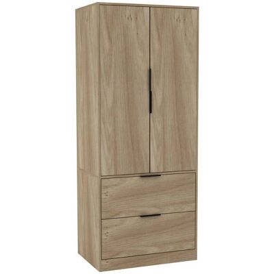 URBN Living - Oak Wardrobe - 2 Door 2 Drawer - 180cm - Wardrobe URBN Living - Oak Wardrobe - 2 Door 2 Drawer - 180cm - Wardrobe