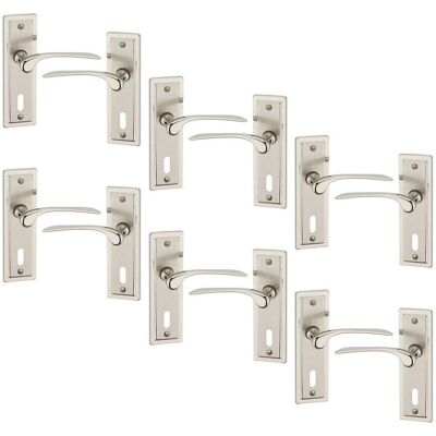 URBN Living - Como Dual Metal Lever - Satin Nickel - Door Handles Set URBN Living - Como Dual Metal Lever - Satin Nickel - Door Handles Set