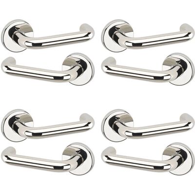 URBN Living - Lever Latch Door Handles - Polished Nickel Rose - 4-pack - Door Handle Set URBN Living - Lever Latch Door Handles - Polished Nickel Rose - 4-pack - Door Handle Set