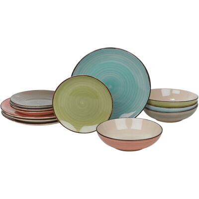 URBN Living - Coloured Stone Ceramic Dinnerware - 12 Pcs URBN Living - Coloured Stone Ceramic Dinnerware - 12 Pcs