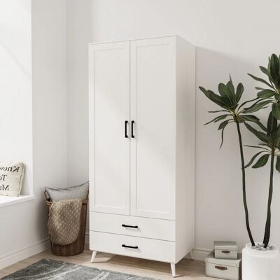URBN Living - DEVON 180cm Modern Wardrobe - White URBN Living - DEVON 180cm Modern Wardrobe - White