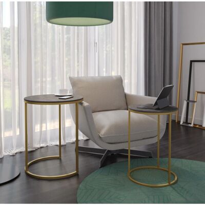 URBN Living - End Table - Black Marble Top - Gold Legs URBN Living - End Table - Black Marble Top - Gold Legs