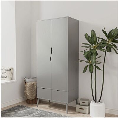 URBN Living - 2 Door 2 Drawer - Grey - Scandi Legs - Wardrobe URBN Living - 2 Door 2 Drawer - Grey - Scandi Legs - Wardrobe